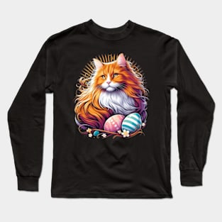 Magnificent Ginger Easter Vintage Retro Anime Cat Long Sleeve T-Shirt